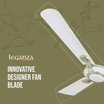 Havells Leganza 3B 1200mm 2 Star Energy Saving Ceiling Fan (Pearl White Silver, Pack of 1)