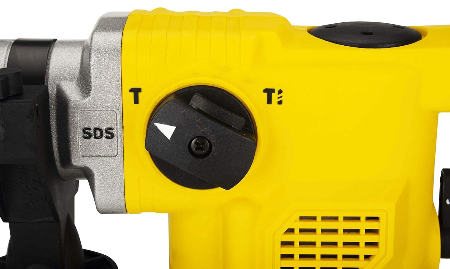 STANLEY STHR323K-IN 1250W 32mm 3 Mode L-Shape SDS-PlusHammer with Kitbox, 5.4Kg (Yellow and Black)