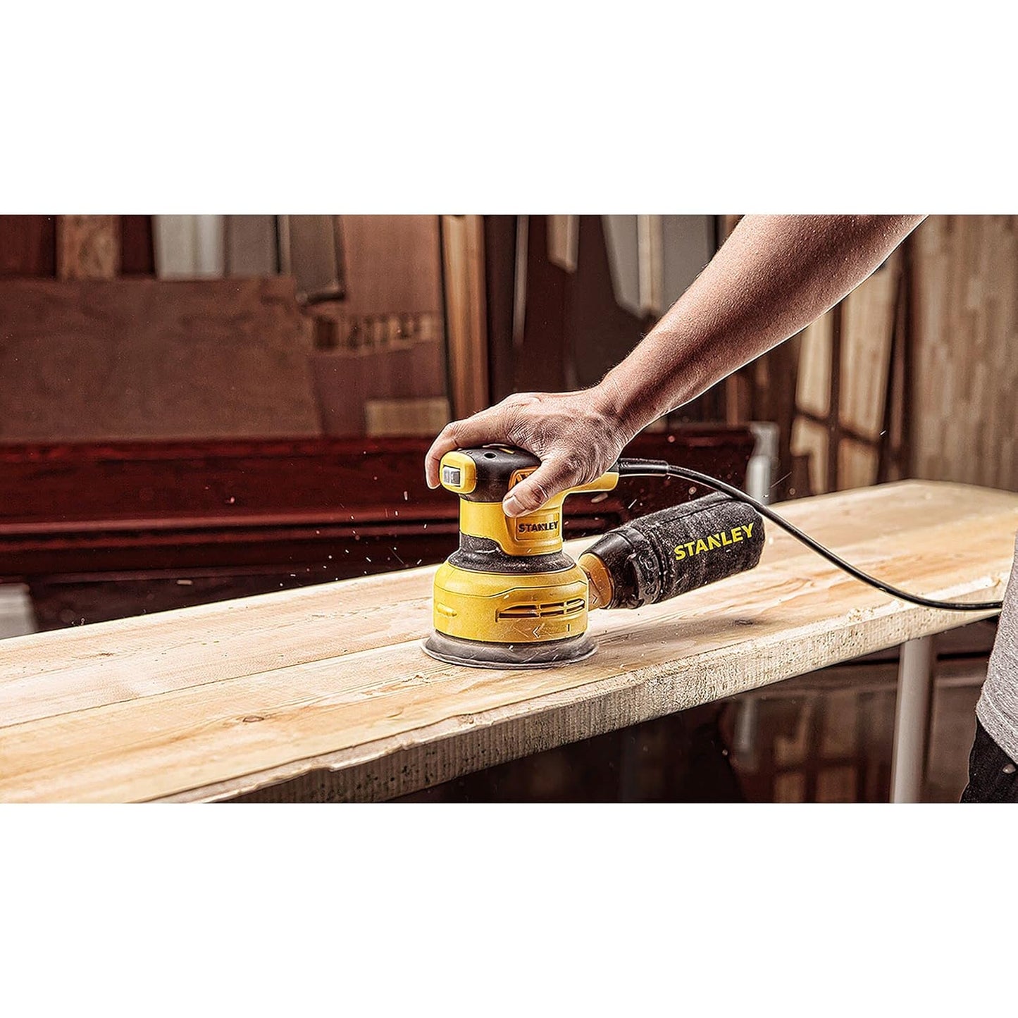 STANLEY SS30 300W 125mm Variable Speed Random Orbital Sander(Yellow and Black)