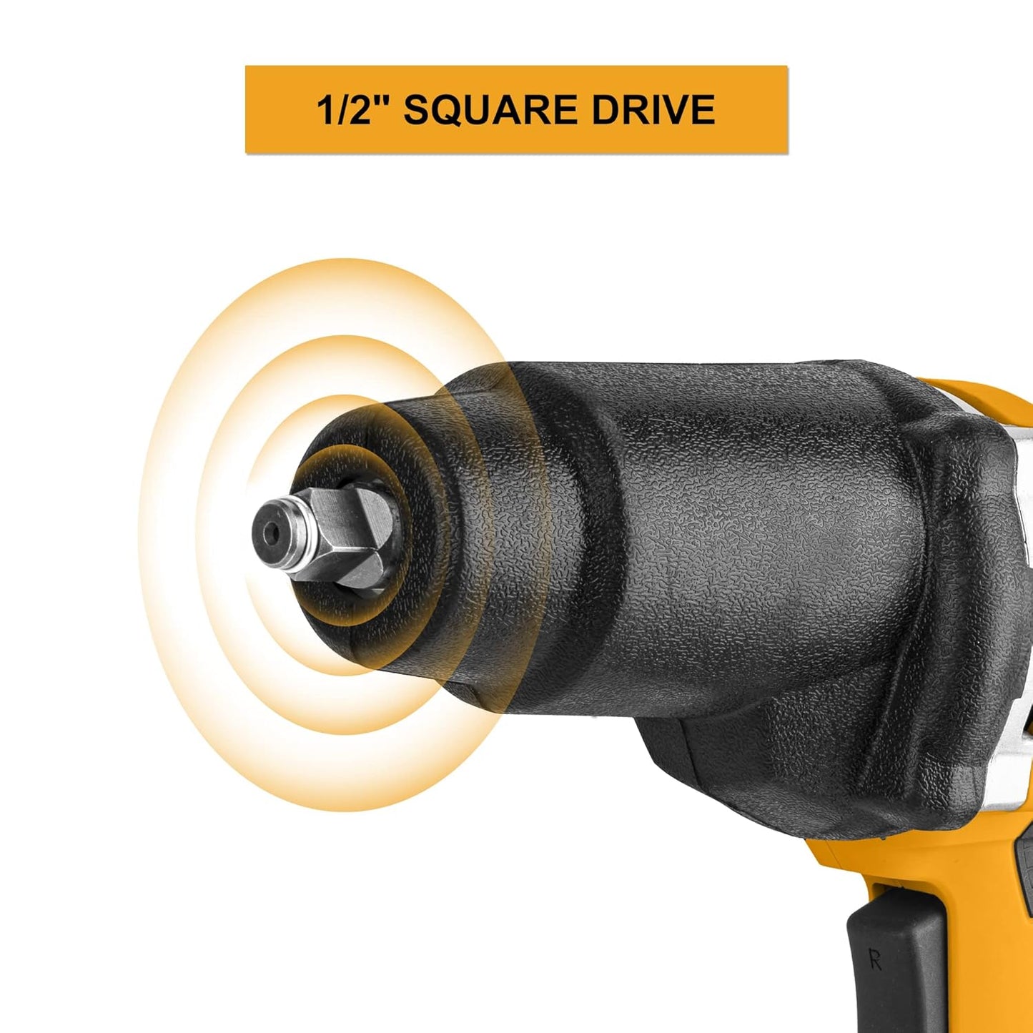 Ingco Impact Wrench, 2300rpm | 550N.M | 1/2"" Square Drive Electric Impact Wrench, Aluminum Gear Box with Rubber, Impact Wrench Tool Kit with 6pcs Sockets, 1pcs 125mm Adaptor