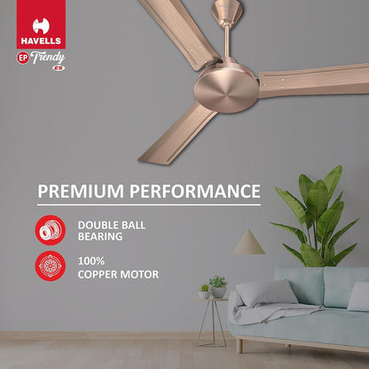 Havells 1200Mm Ep Trendy Energy Saving Ceiling Fan (Antique Copper, Pack Of 1) 1 Star