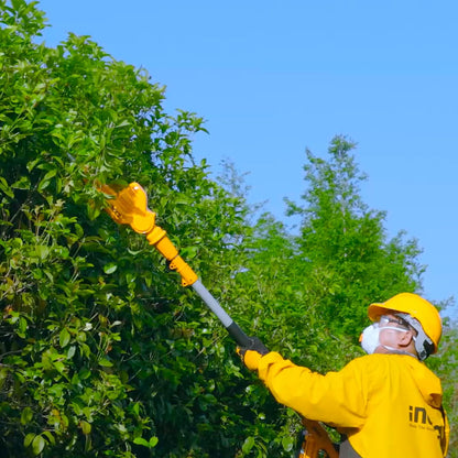 INGCO Cordless Pole Hedge Trimmer, with Battery & Charger, Extended Reach for Trimming Shrubs Small Trees