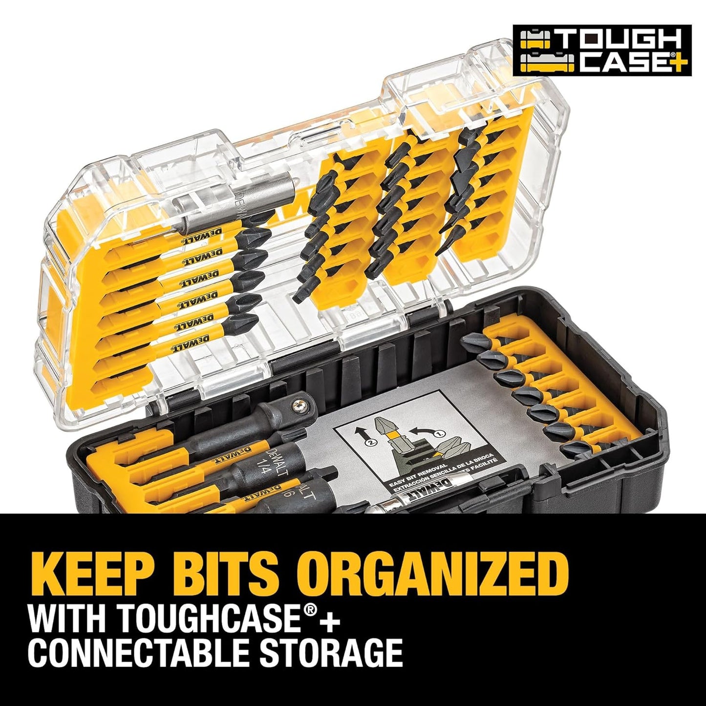 DEWALT DWA2T40IR 40-Piece IMPACT READY FLEXTORQ® Screw Driving Set With TOUGHCASE®, Ideal for DIY and Professional Screwdriving Applications