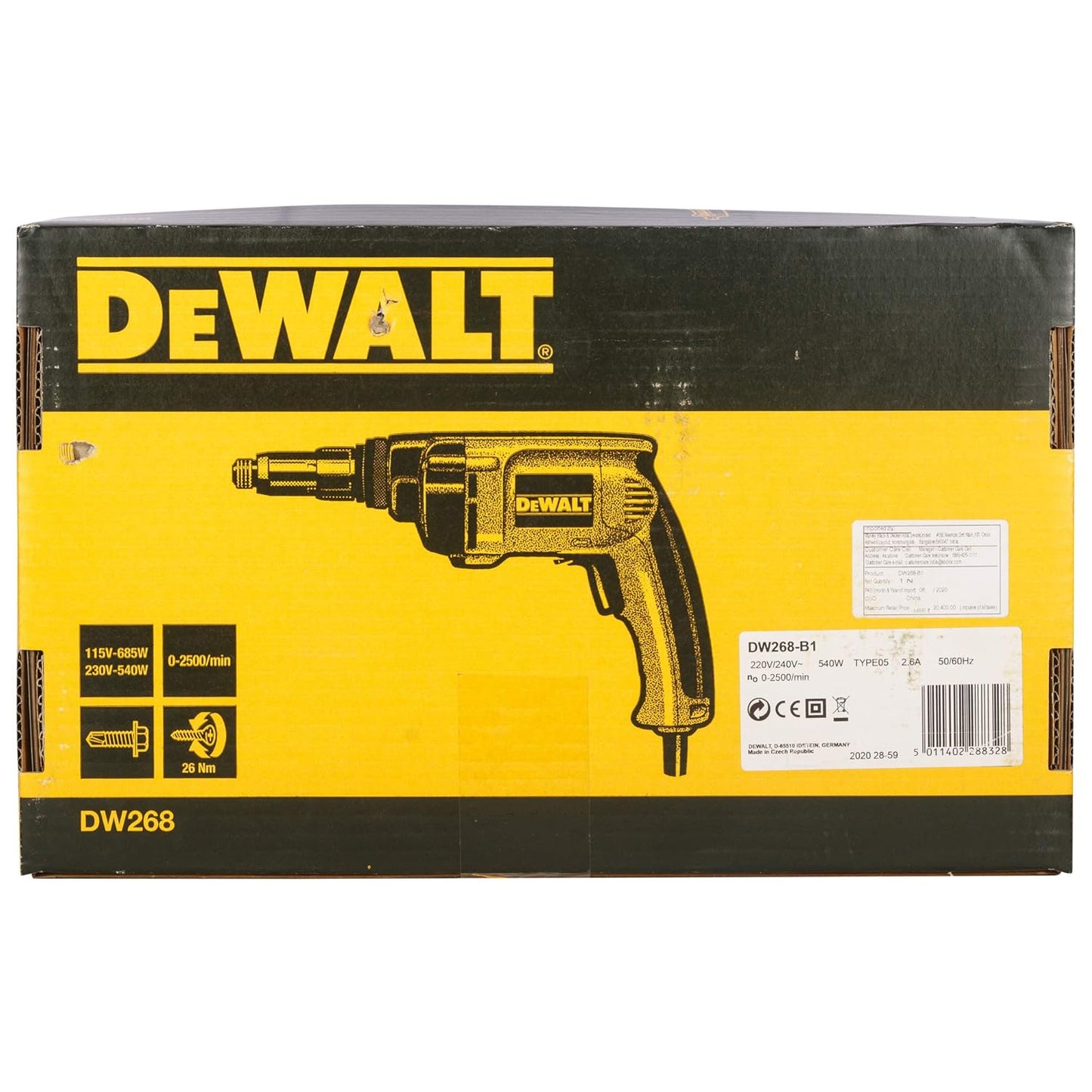 DEWALT DW268-B1 540 Watt 26 Nm Torque VSR Torque Adjustable Screwdriver