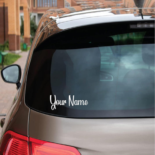 Akshar Arts Bhuwana  Your Name Customized Vinyl Decal Bike Car Self-Adhesive Stickers for Sides Hoods Bumper Window (L x H 25 x 2.5 Cms)
