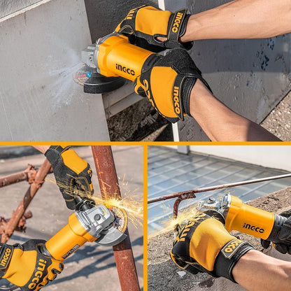 INGCO Angle Grinder, 100mm | 750W | 12000 RPM Power Grinder, Electric Metal Grinder with 1 pcs Auxiliary Handle