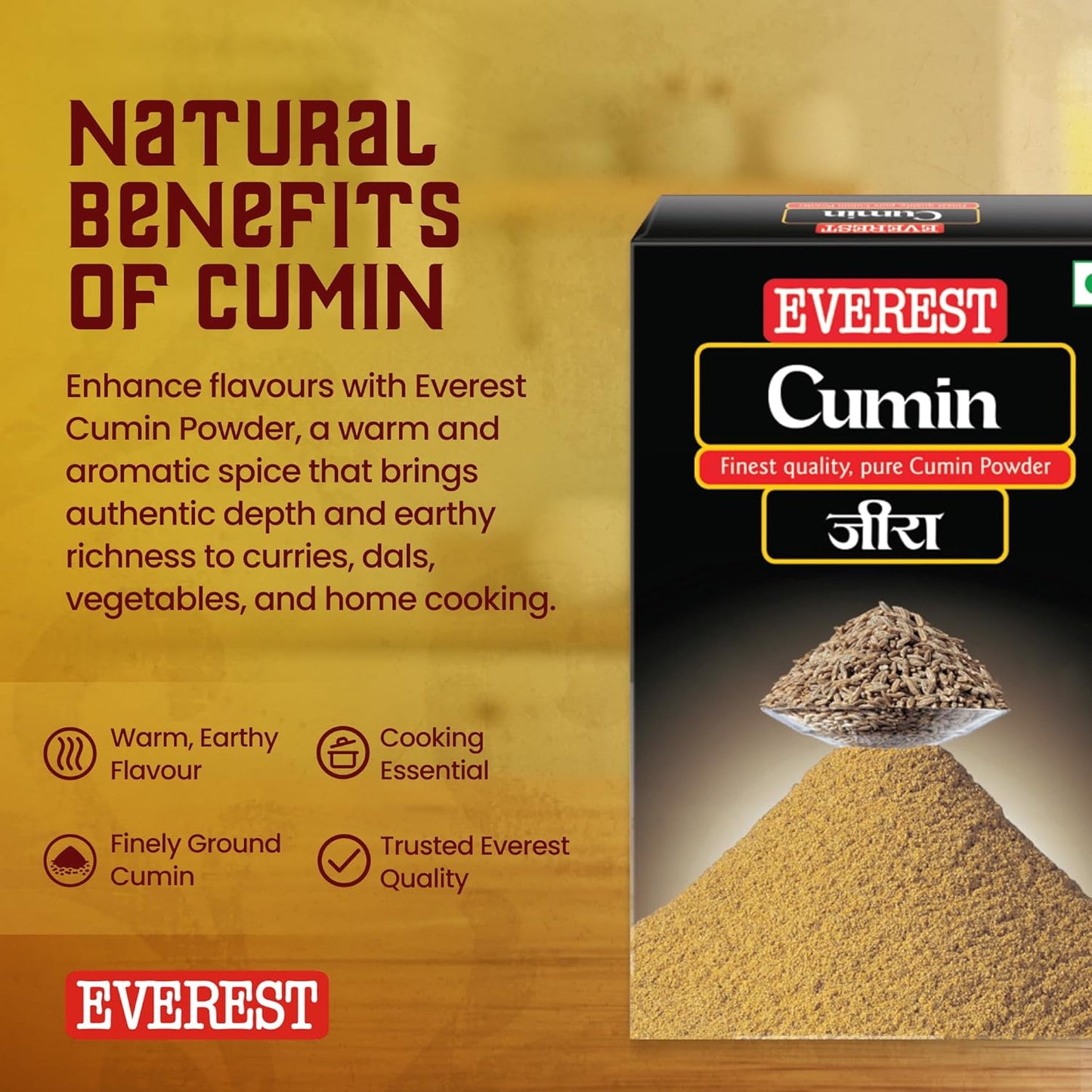 Everest Cumin Powder, Carton, 100 Gram