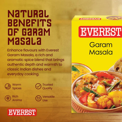 Everest Garam Masala – 50g | Aromatic 13-Spice Blend for Curries, Gravies & Indian Cooking | Fine-Ground Garam Masala Powder for Rich Colour & Balanced Flavour