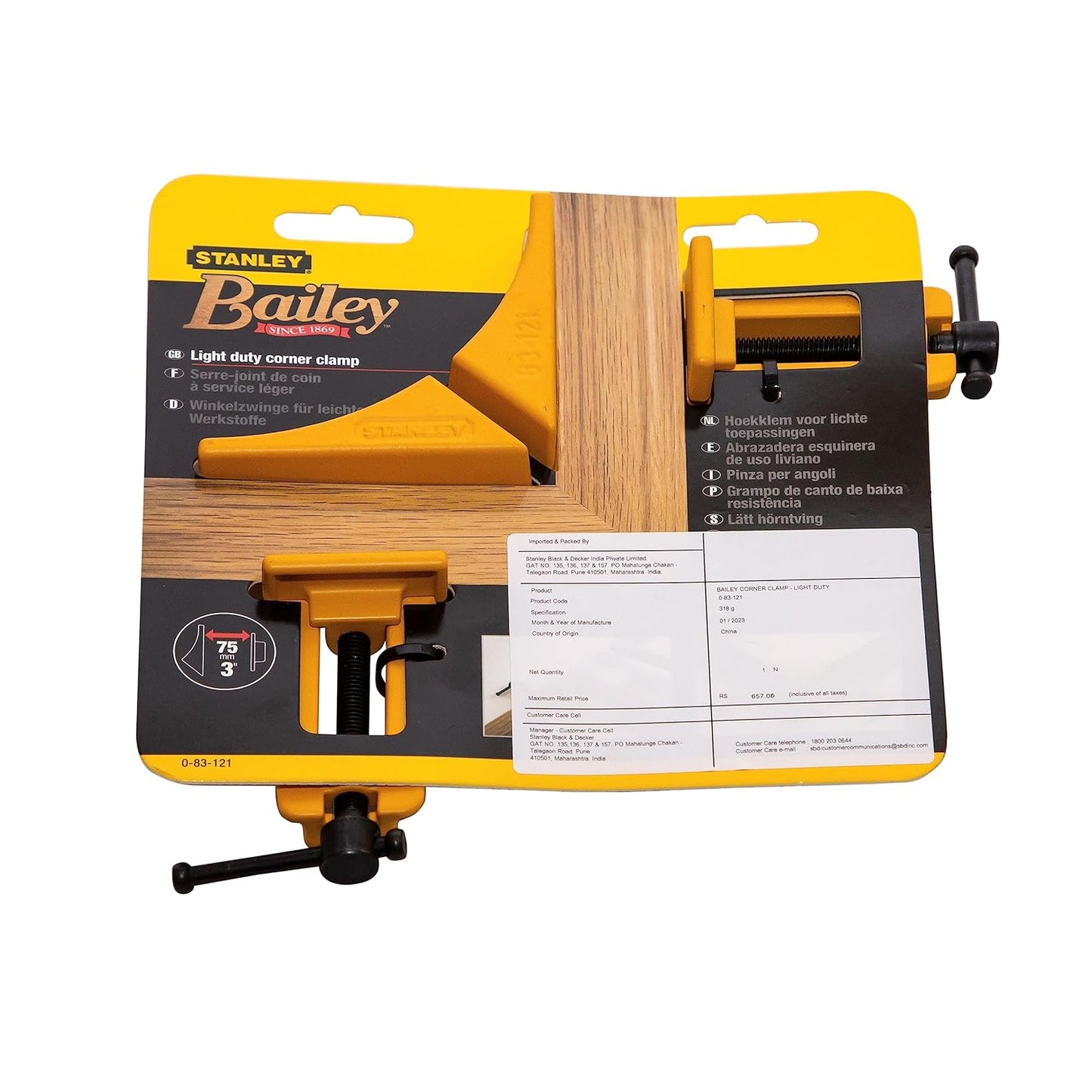 STANLEY 0-83-121 Light Duty Corner Clamp