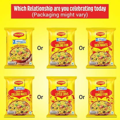 MAGGI 2-Minute Instant Noodles, Favourite Masala Taste, Masala Noodles With Goodness Of Iron, Made With Choicest Quality Spices, 70g/72g/75g Pouch (weight may vary)