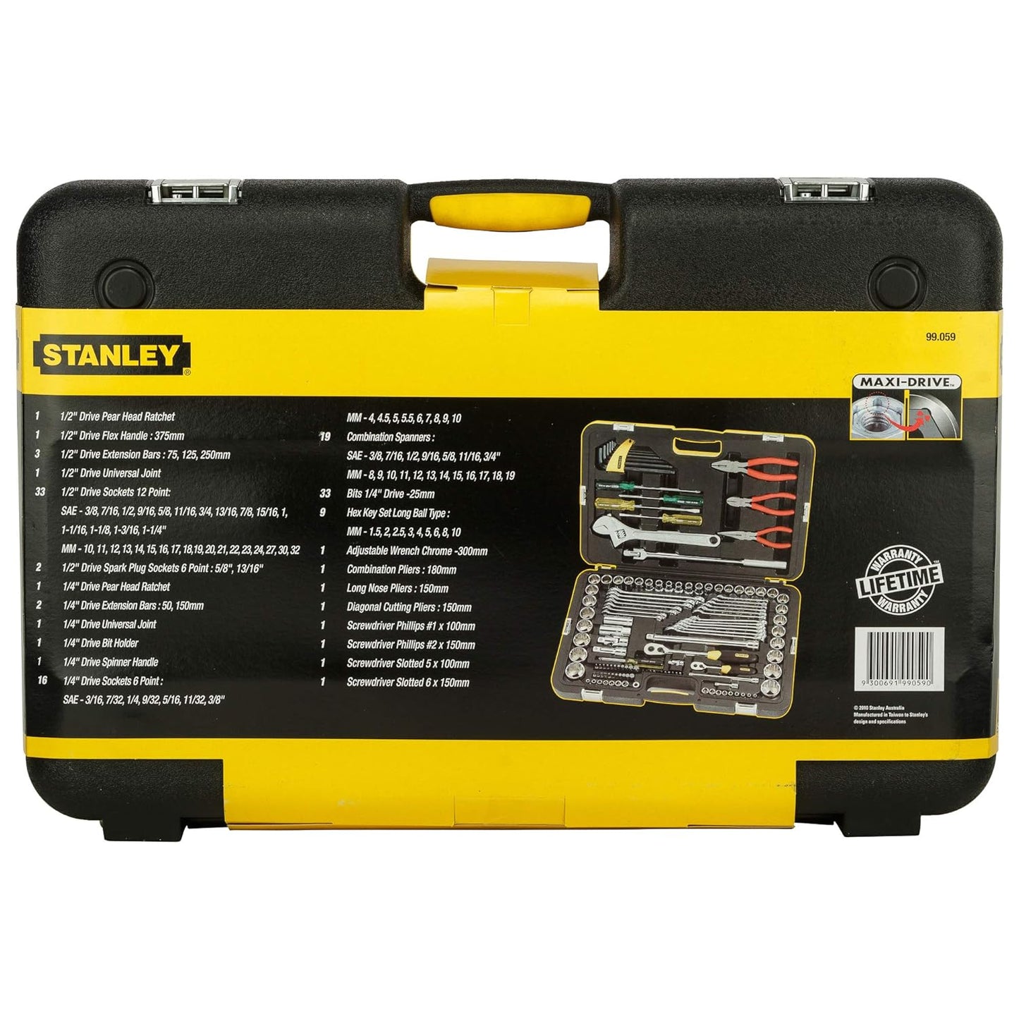 STANLEY 99-059 Metric Tool Kit for Automotive Use (132-Pieces),Multicolour, ?24 x 9 Centimeters