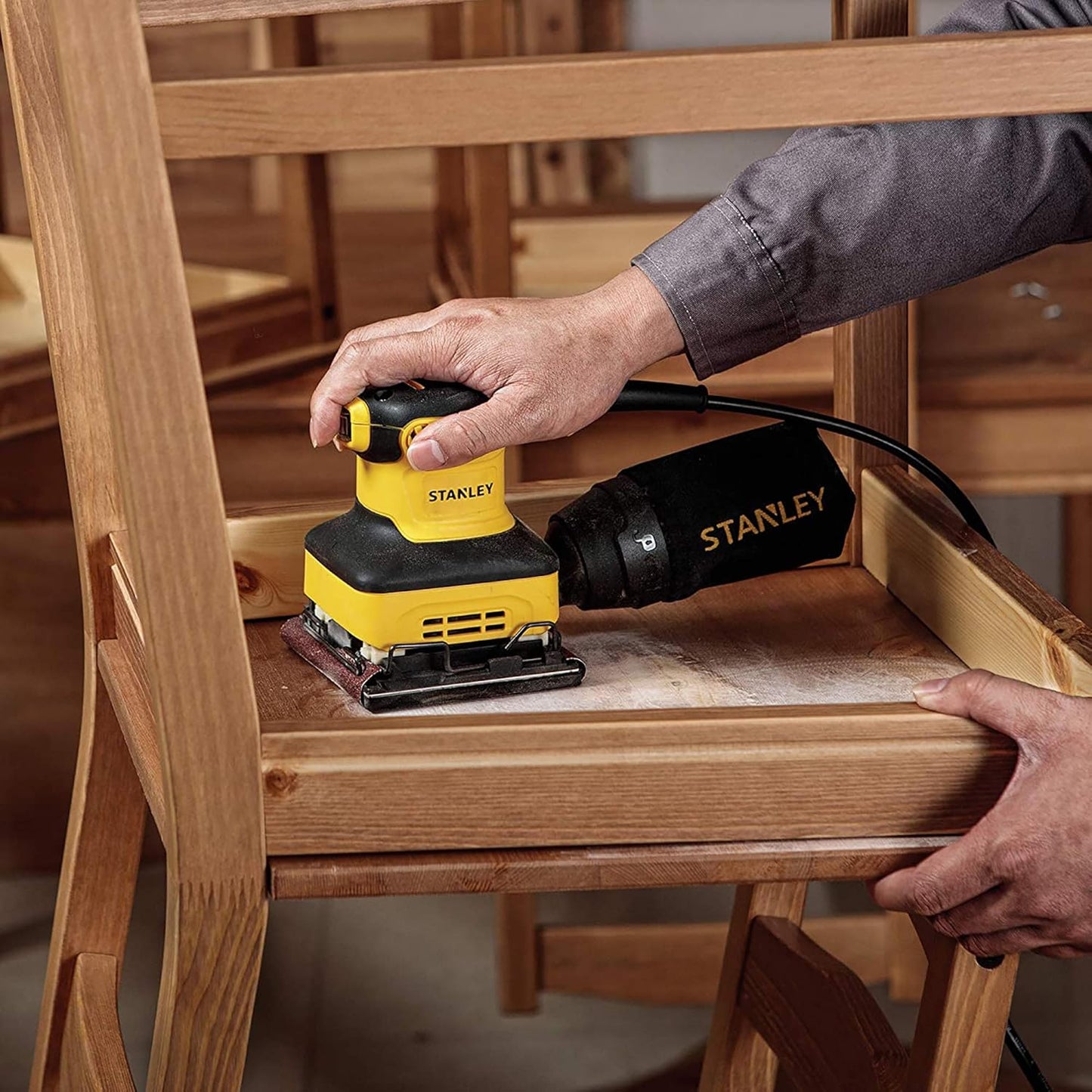 Stanley SS24-IN 240W, 1/4 Corded Electric Sheet Sander (Yellow and Black)