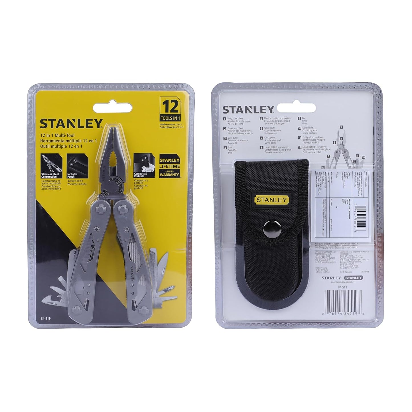 STANLEY 1-84-519 12-in-1 Multi Tool-Ideal Tool for Home, Car, Bikes, Camping, Outdoor Activity