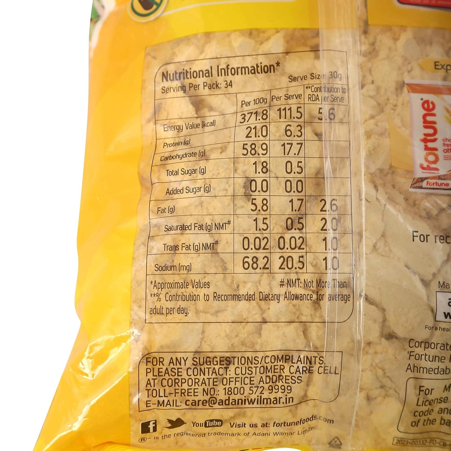 Fortune 100% Chana Dal Besan,1 kg