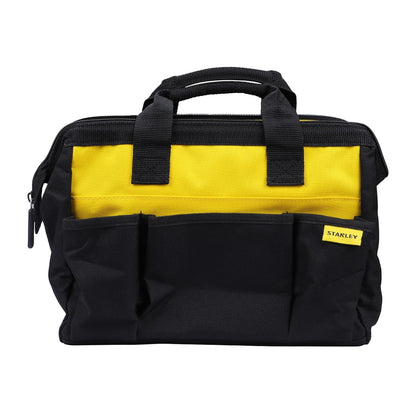 STANLEY STST512114 12'' Multipurpose Tools Storage Nylon Water Proof Open Mouth Bag, 1 Year Warranty, YELLOW & BLACK