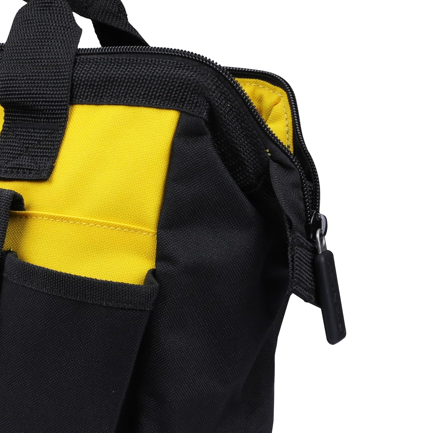 STANLEY STST512114 12'' Multipurpose Tools Storage Nylon Water Proof Open Mouth Bag, 1 Year Warranty, YELLOW & BLACK