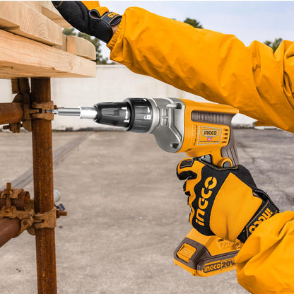 INGCO 20V Cordless Drywall Screwdriver 30Nm, Adjustable Depth, 4200RPM with 1Pcs 2.0Ah Battery and 1Pcs Charger, Packed by Carrying Case