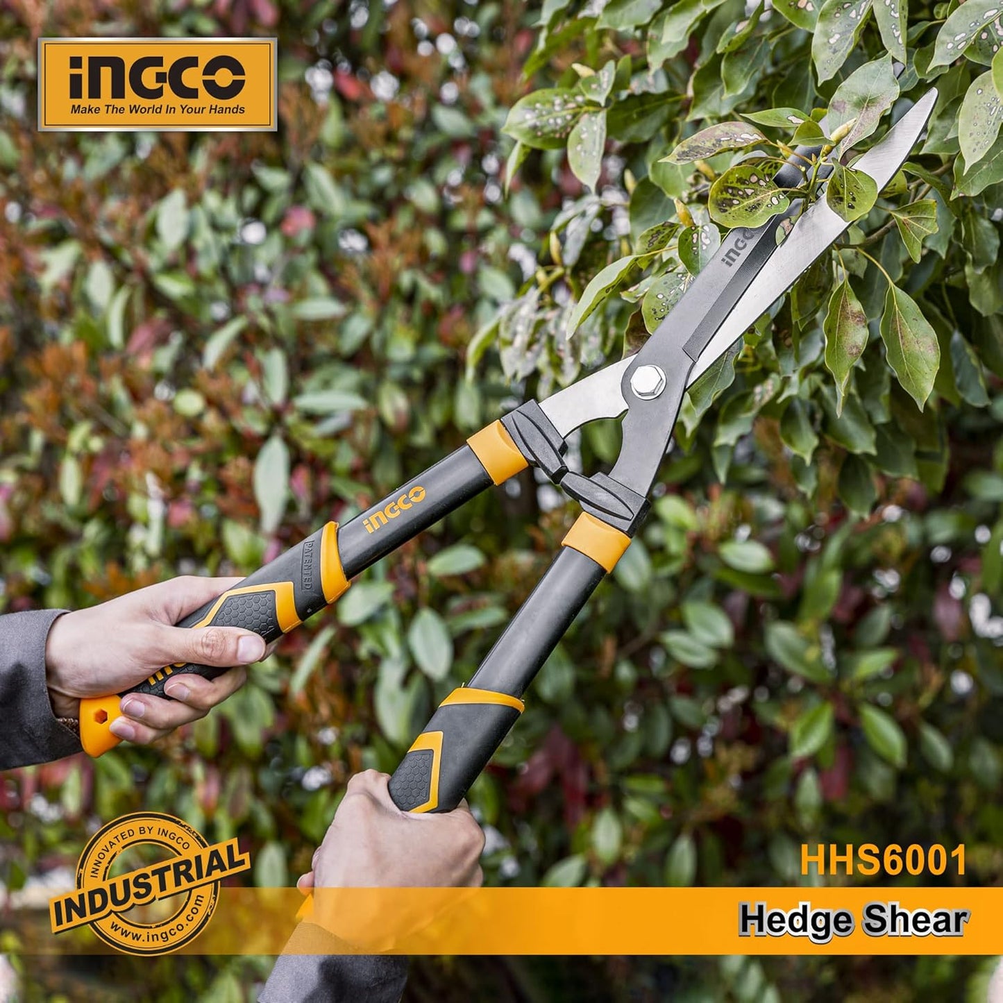 INGCO Hedge Trimmer, Hedge Shears for Gardening, Carbon Blade Garden Scissors and Cutters