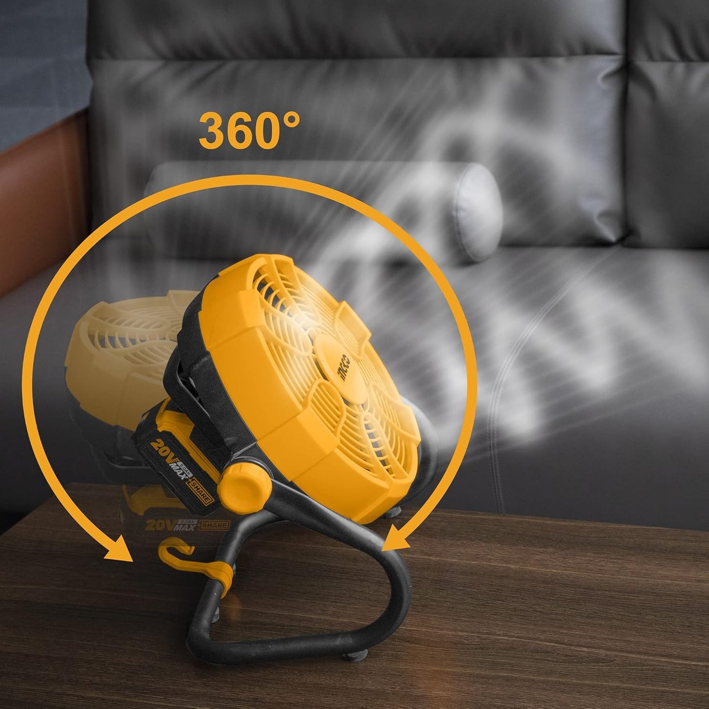 Ingco Cordless Fan 20V 11" Dual-use Lithium-Ion Fan 360° Adjustable (Body Only)