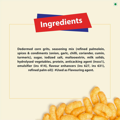 Bingo! Epiken No Rulz Masala Curlz, 80 G/85.4G(weight may vary) Masala Flavoured Super Light & Super Tasty Baked Puffs