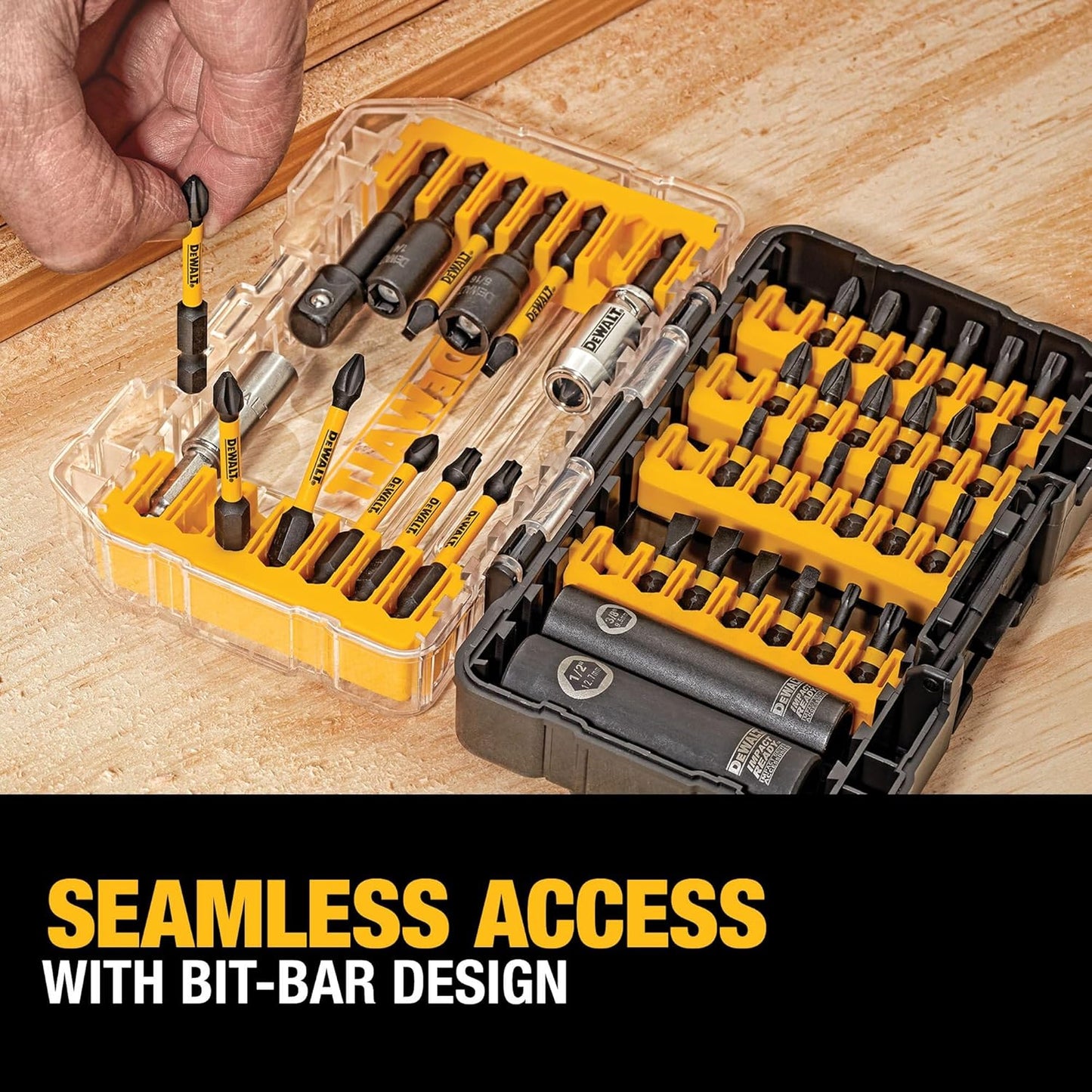 DEWALT DWA2T40IR 40-Piece IMPACT READY FLEXTORQ® Screw Driving Set With TOUGHCASE®, Ideal for DIY and Professional Screwdriving Applications