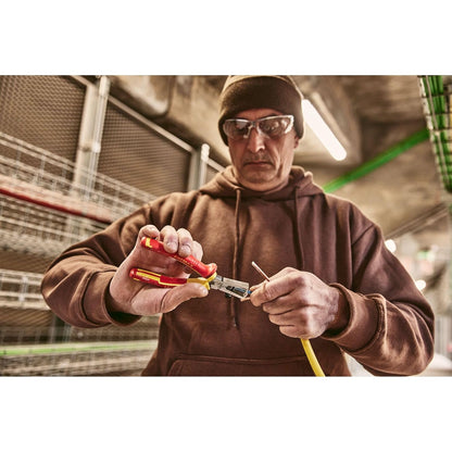 STANLEY FATMAX® 0-84-010 VDE Wire Stripper Pliers, 170mm (6.5''), Ideal For Stripping Multiple & Single Strand Wires From 0.75 to 6 mm², Red and Yellow