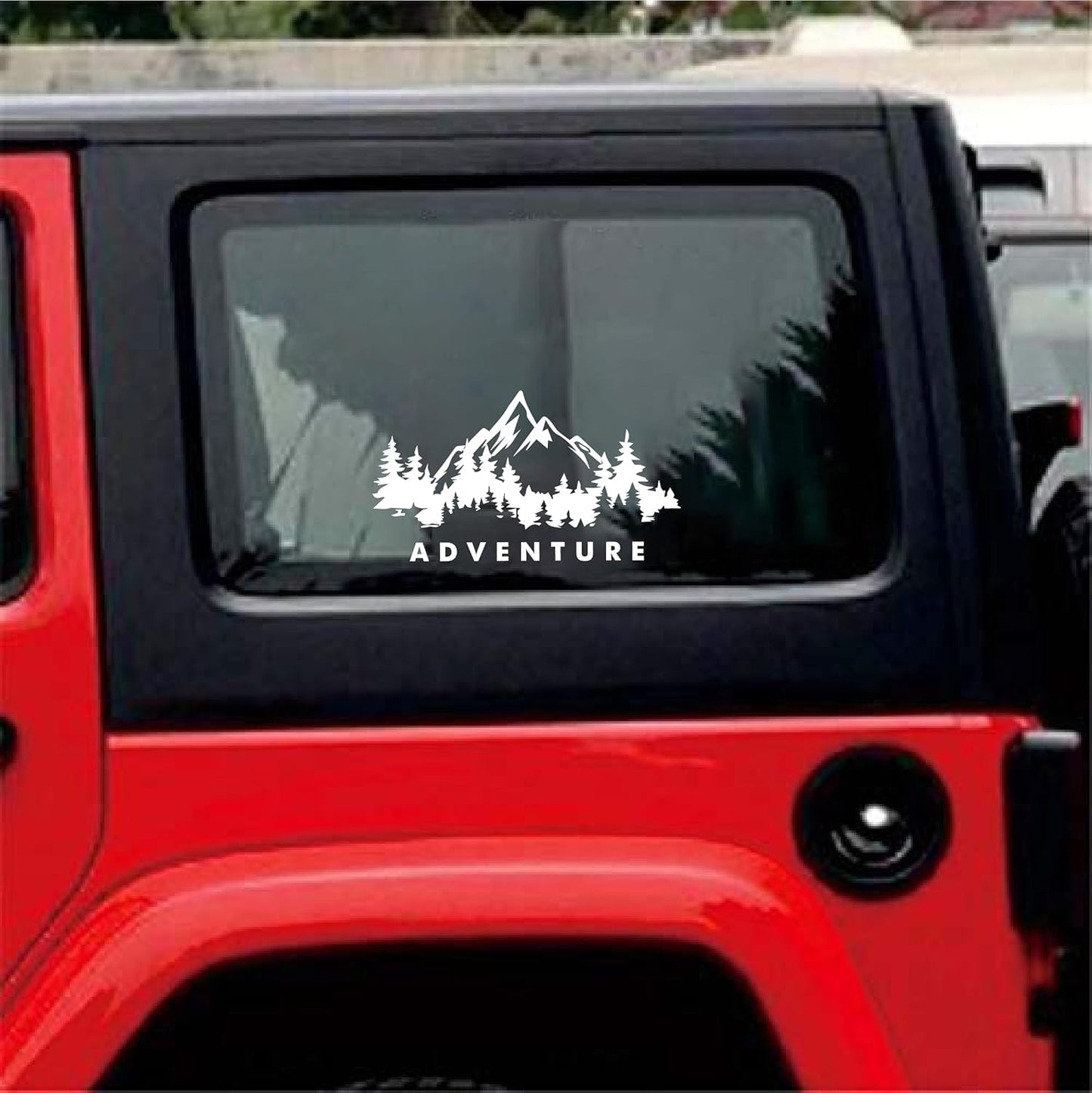 Akshar Arts Bhuwana 2 PCs Mountain Adventure Car Sticker for Door Side Window Graphics Exterior Stickers (25 x 13.8 cms)