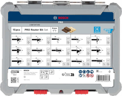 Bosch 15 Pcs Router Bit Set (2607017472)