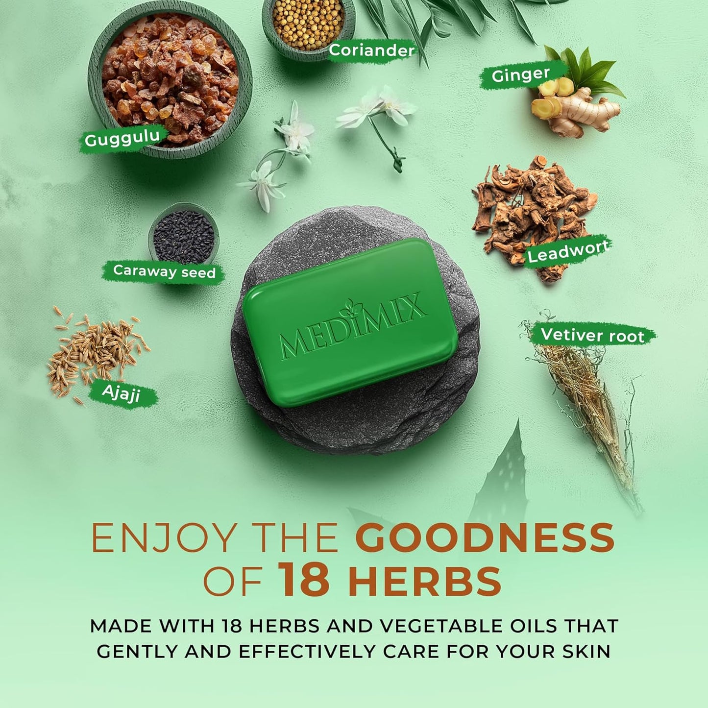 Medimix Classic Ayurvedic Traditionally Made Soap 125g (Combo Pack of 3) | Infused with 18 Herbs | Effective for Skin Problems