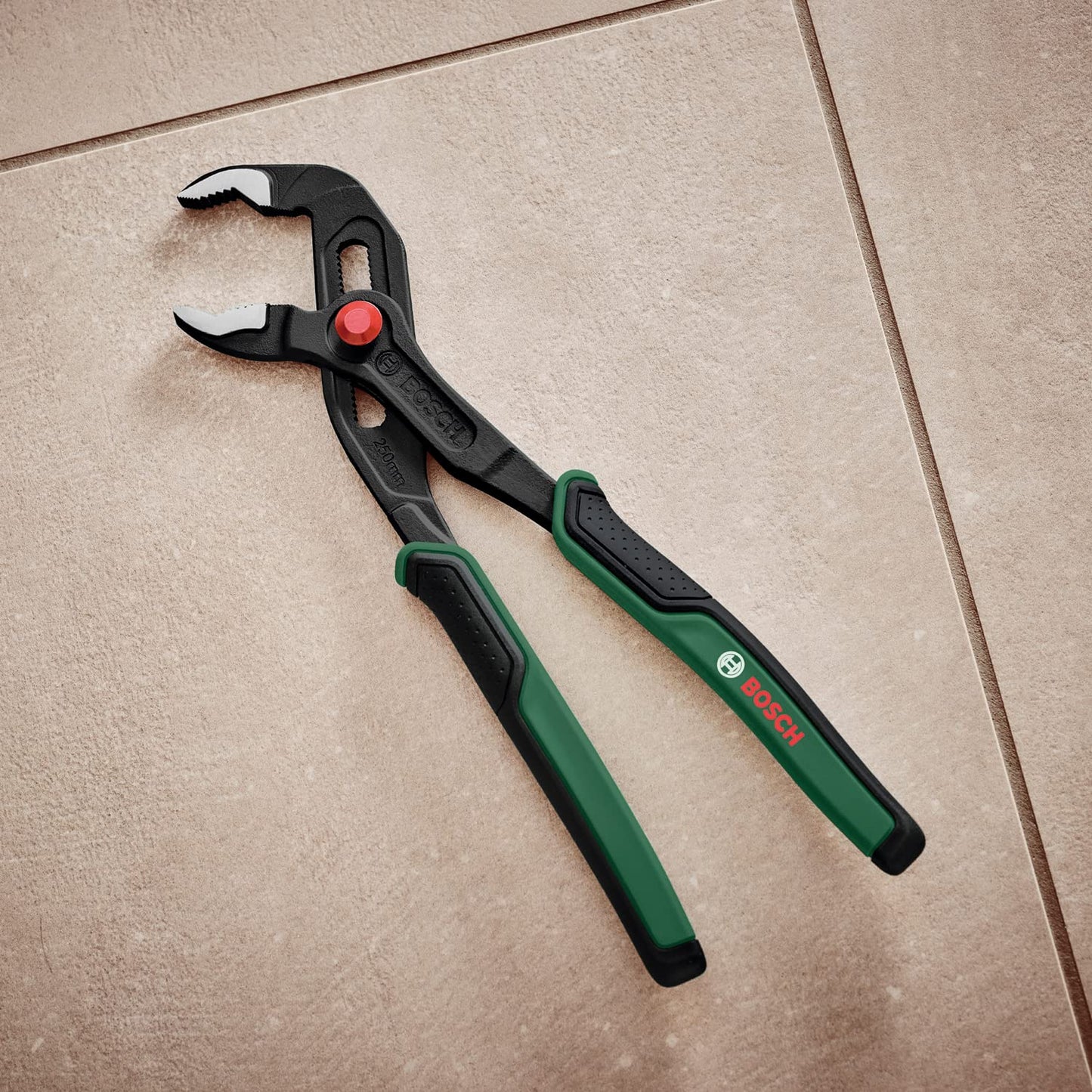 BOSCH 250mm (10") Water Pump Pliers | Adjustable Jaw for Gripping Pipes & Fasteners | Hardened Carbon Steel | Corrosion-Resistant | Ergonomic Anti-Slip Handles | Precision-Machined Jaws