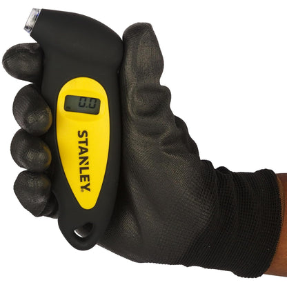 STANLEY STHT80874-0 Digital Tire Pressure Gauge with Integrated LED Display for Accurate Pressure Readings for Cars and Bikes, 0 to 6.2 Bar Working Pressure Range, 1 Year Warranty, YELLOW & BLACK