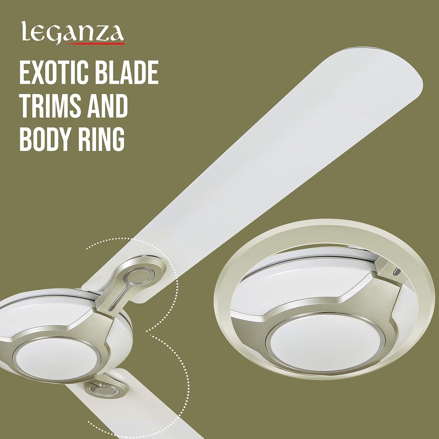 Havells Leganza 3B 1200mm 2 Star Energy Saving Ceiling Fan (Pearl White Silver, Pack of 1)