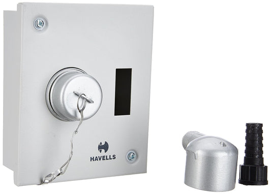 Havells Utility DB P/S 20A SPN Metal Plug and Socket Distribution Board (Grey)