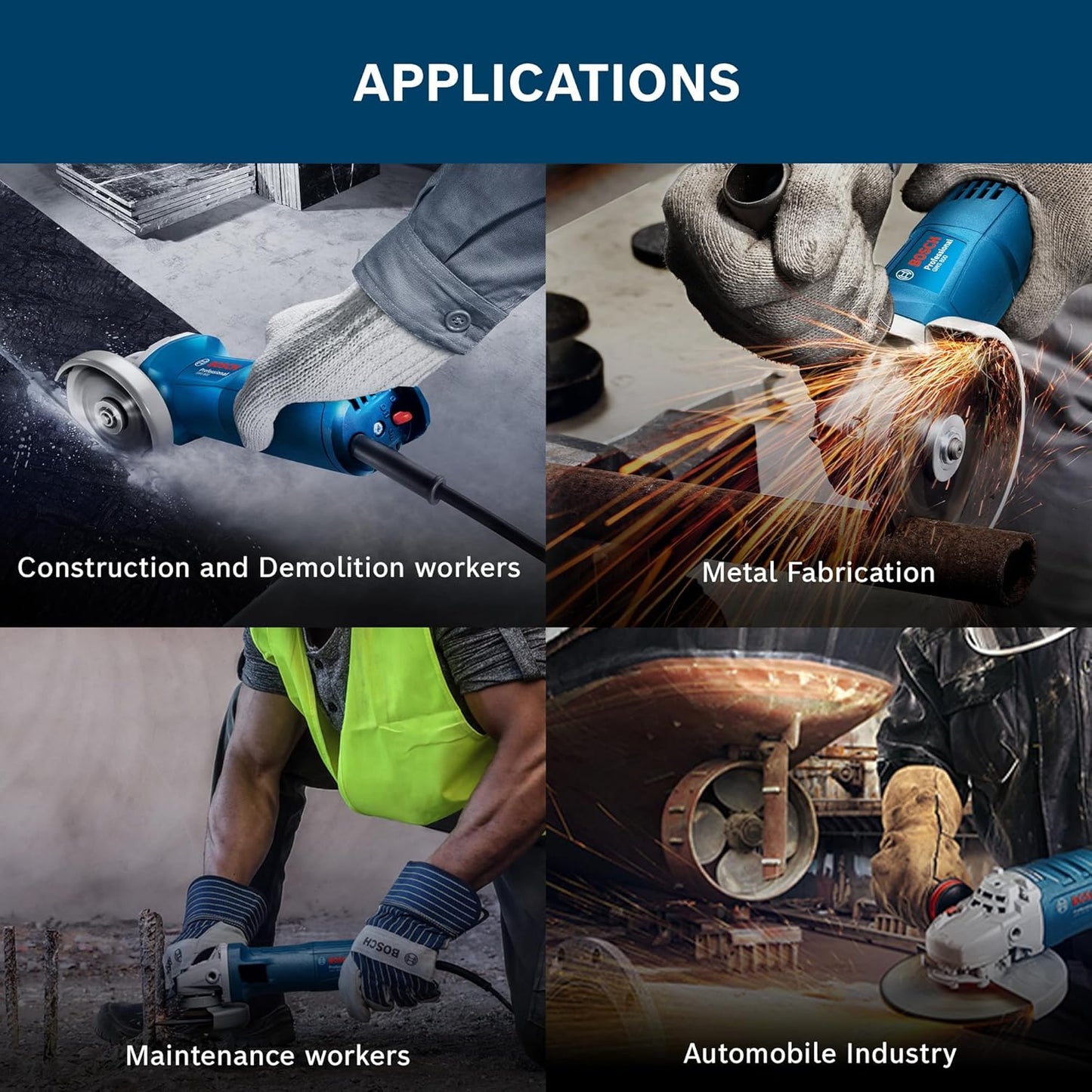 BOSCH Professional GWS 800 Angle Grinder | 800W Power | No-load Speed of 11000 RPM | Versatile Cutting and Grinding Tool | M10 Grinding Spindle Thread | 100 mm Disc | 1 Year Warranty