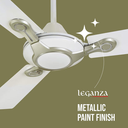 Havells Leganza 3B 1200mm 2 Star Energy Saving Ceiling Fan (Pearl White Silver, Pack of 1)