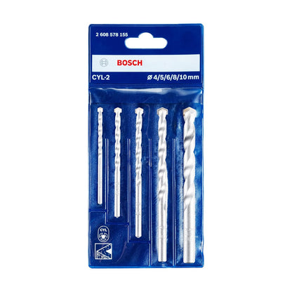 Bosch Professional Impact Drill Bit / Masonry Drill Bit Set With Diameter 4mm, 5mm, 6mm, 8mm, 10mm, Pack Of 5