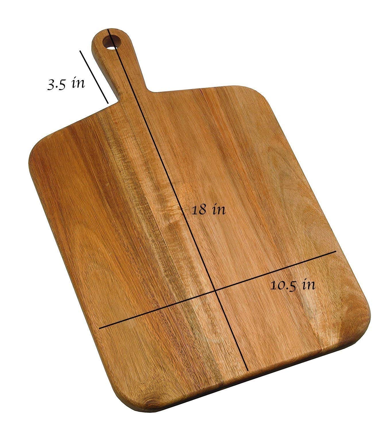 Udaipur Handicrafts Wooden Chopping/Cutting Board/Serving Platter, Large (18X10.5 in) - BORAHC0002