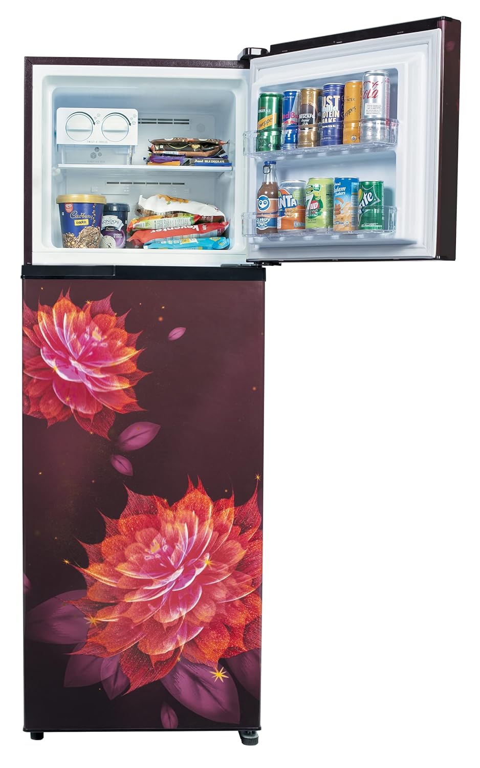 Havells-Lloyd Refrigerator Double Door 283L 2Star Inverter Sakura Red Toughened Glass/3N GLFF292ASRT1PB, Free 1 Year Extended warranty