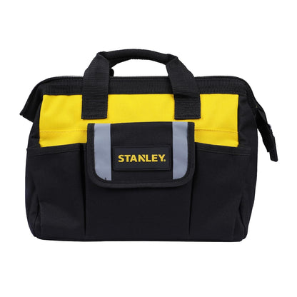 STANLEY STST512114 12'' Multipurpose Tools Storage Nylon Water Proof Open Mouth Bag, 1 Year Warranty, YELLOW & BLACK