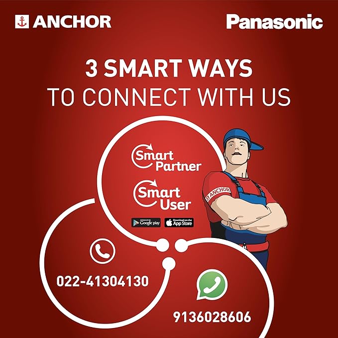 Anchor By Panasonic Ecobreeze 1200mm BLDC Ceiling Fan (4 Blade, Matt White) with Remote, Medium