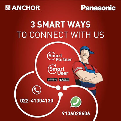 Anchor By Panasonic Ecobreeze 1200mm BLDC Ceiling Fan (4 Blade, Matt White) with Remote, Medium
