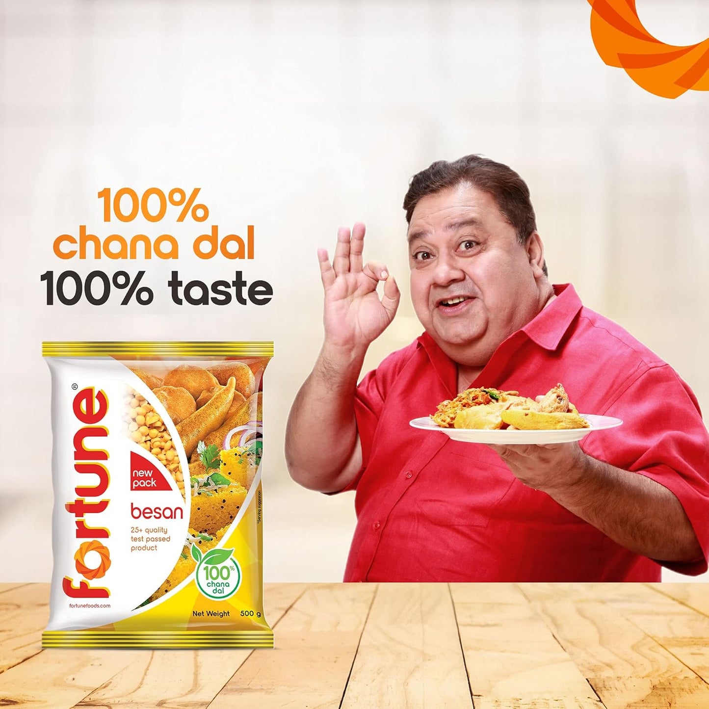 FORTUNE Chana Besan, 100% Chana Dal 100% Taste, 500 Gm