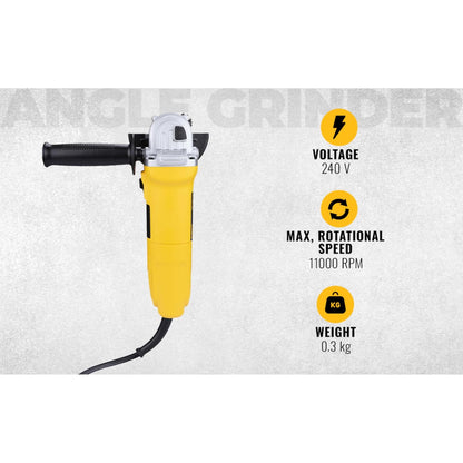 DEWALT DW802-IN, 850W, 4'' (100mm) Heavy Duty Angle Grinder Engineered for Heavy Duty Applications with Spindle Lock and Slide Switch, 2 Year Warranty (Side Handle Included)
