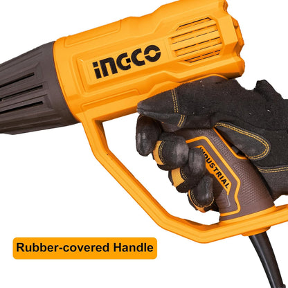 INGCO Heat Gun, 2000W Heavy Duty Hot Air Gun Heat Gun with Overload Protection for Crafts, Shrinking PVC, Stripping Paint (4 Nozzles)