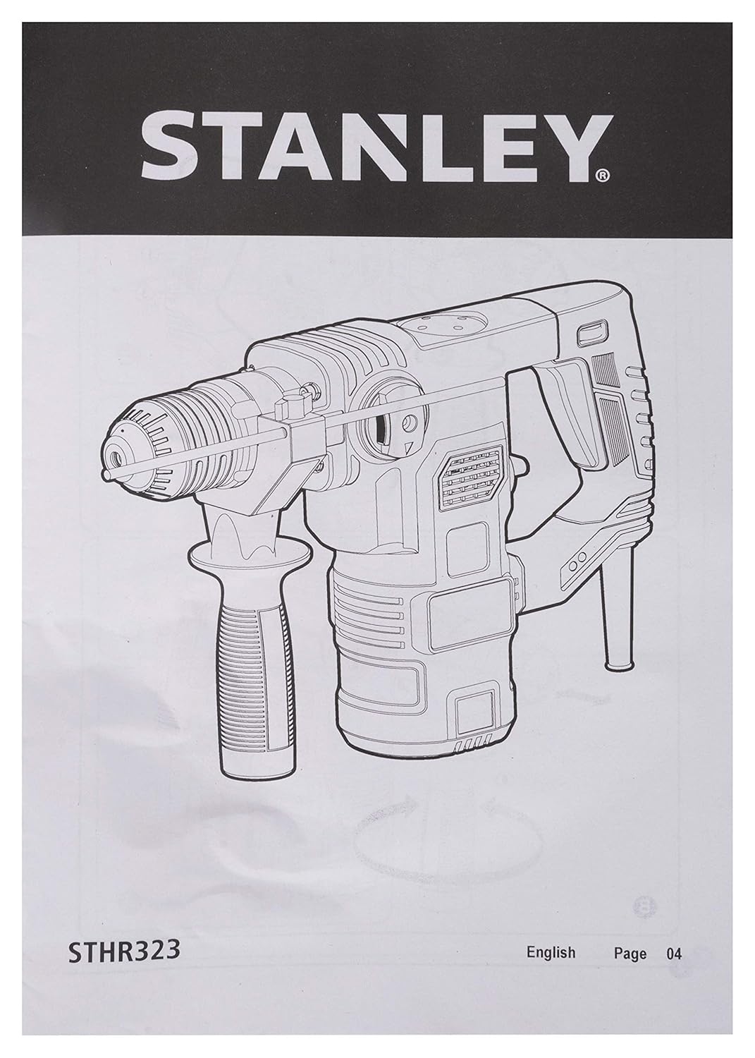 STANLEY STHR323K-IN 1250W 32mm 3 Mode L-Shape SDS-PlusHammer with Kitbox, 5.4Kg (Yellow and Black)