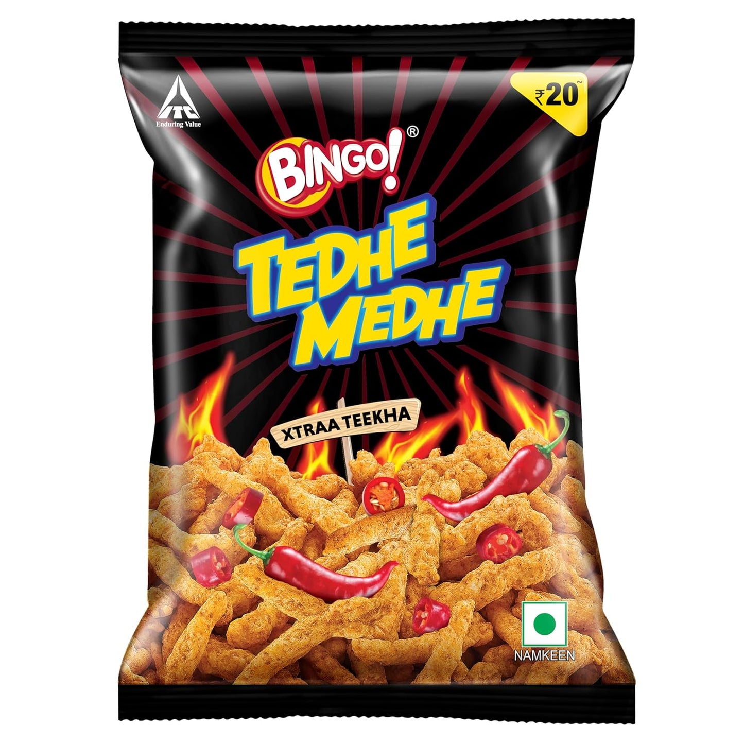 Bingo! Tedhe Medhe Xtraa Teekha, 80g/75g (weight may vary)