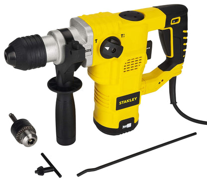 STANLEY STHR323K-IN 1250W 32mm 3 Mode L-Shape SDS-PlusHammer with Kitbox, 5.4Kg (Yellow and Black)