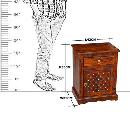 Udaipur Handicrafts Wood Bed Side Table