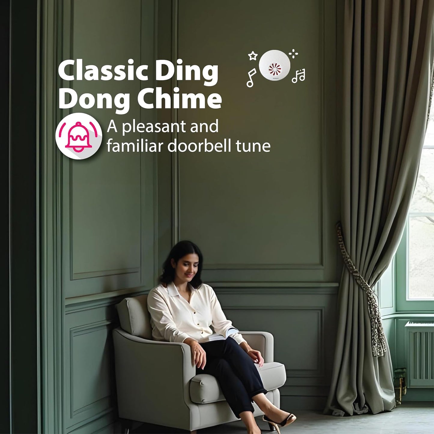 Havells Red Star White Ding Dong Electronic Doorbell with Low Consumption, Heavy Duty Circuit and Powerful Sound Output, Aesthetic Environmental Appeal, Exclusively Designed for Home and Office