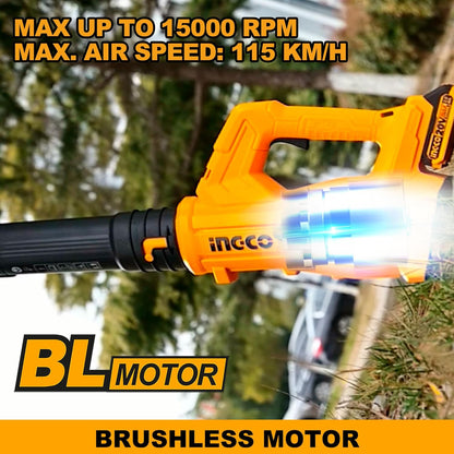 INGCO Wireless Blower, 15000 RPM, Powerful Blowing, for Workshop & Lawn Cleaning, Car Cleaning, Dust Cleaning, Gardenging Works